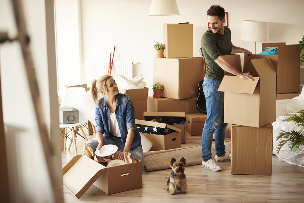 couple moving into a new house together